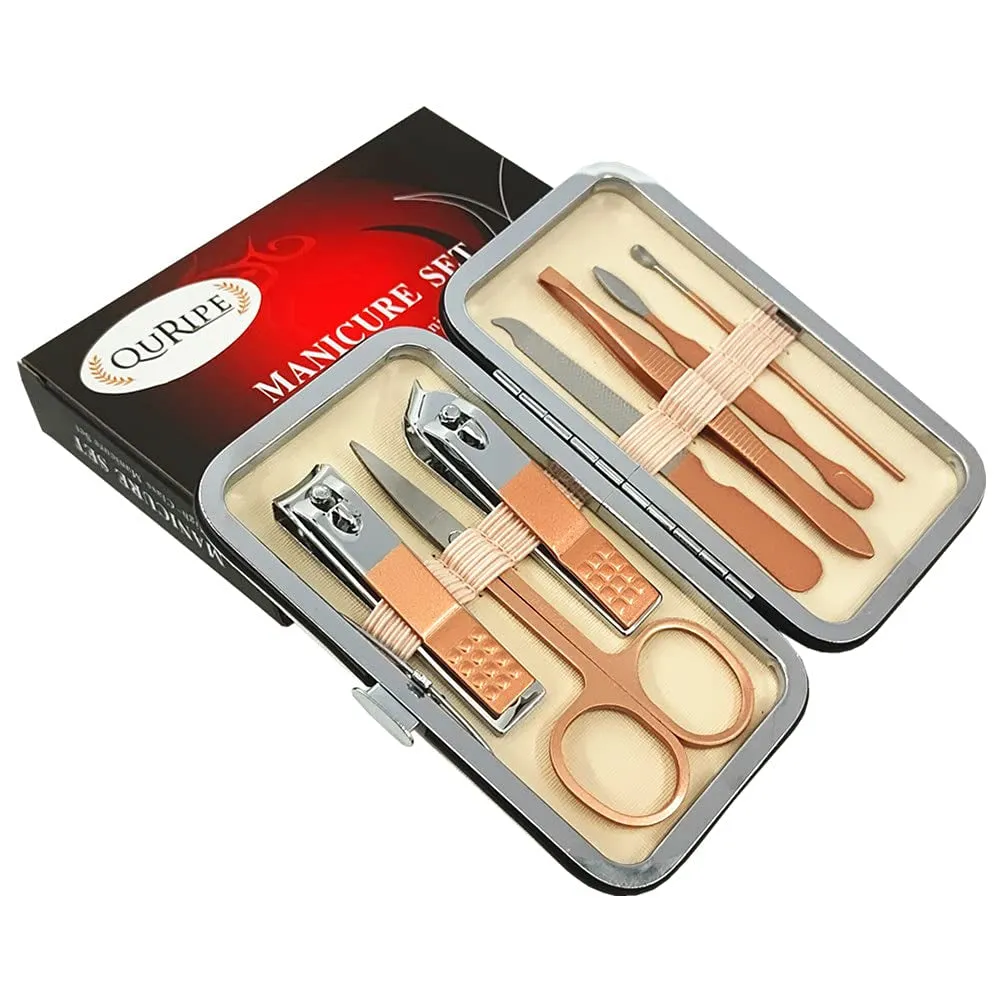7Pc Manicure Set, Nail Clippers Kit, Stainless Steel Manicure Kit, Nail Clipping Tools Portable Travel Grooming Kit