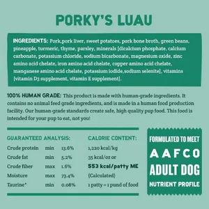 A Pup Above Grain-Free Porky's Luau Gently Cooked Dog Food