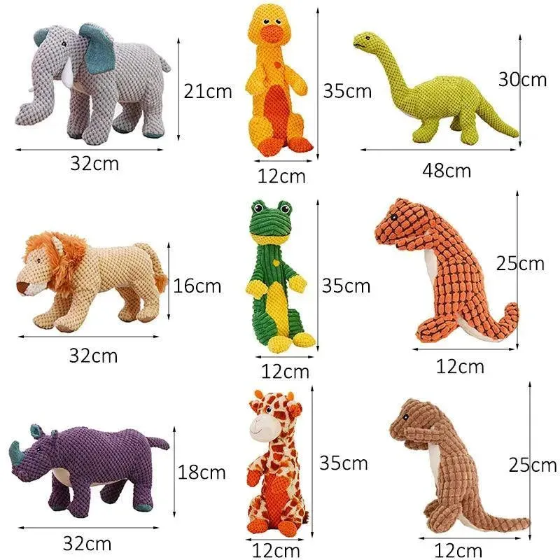 Adorable Plush Dinosaur Squeaky Dog Toy