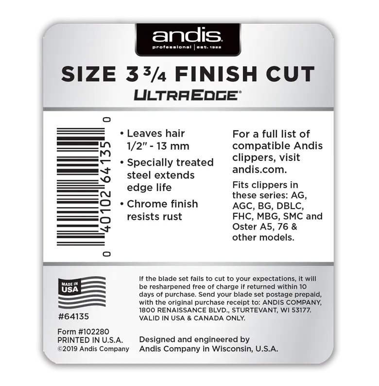Andis UltraEdge Detachable Blade 3 3/4 FC