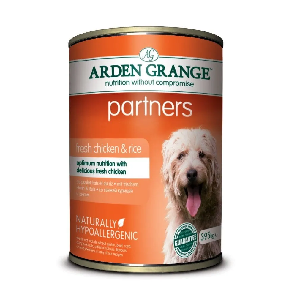 Arden Grange Dog Food with Fresh Chicken & Rice (6x395g Tins)
