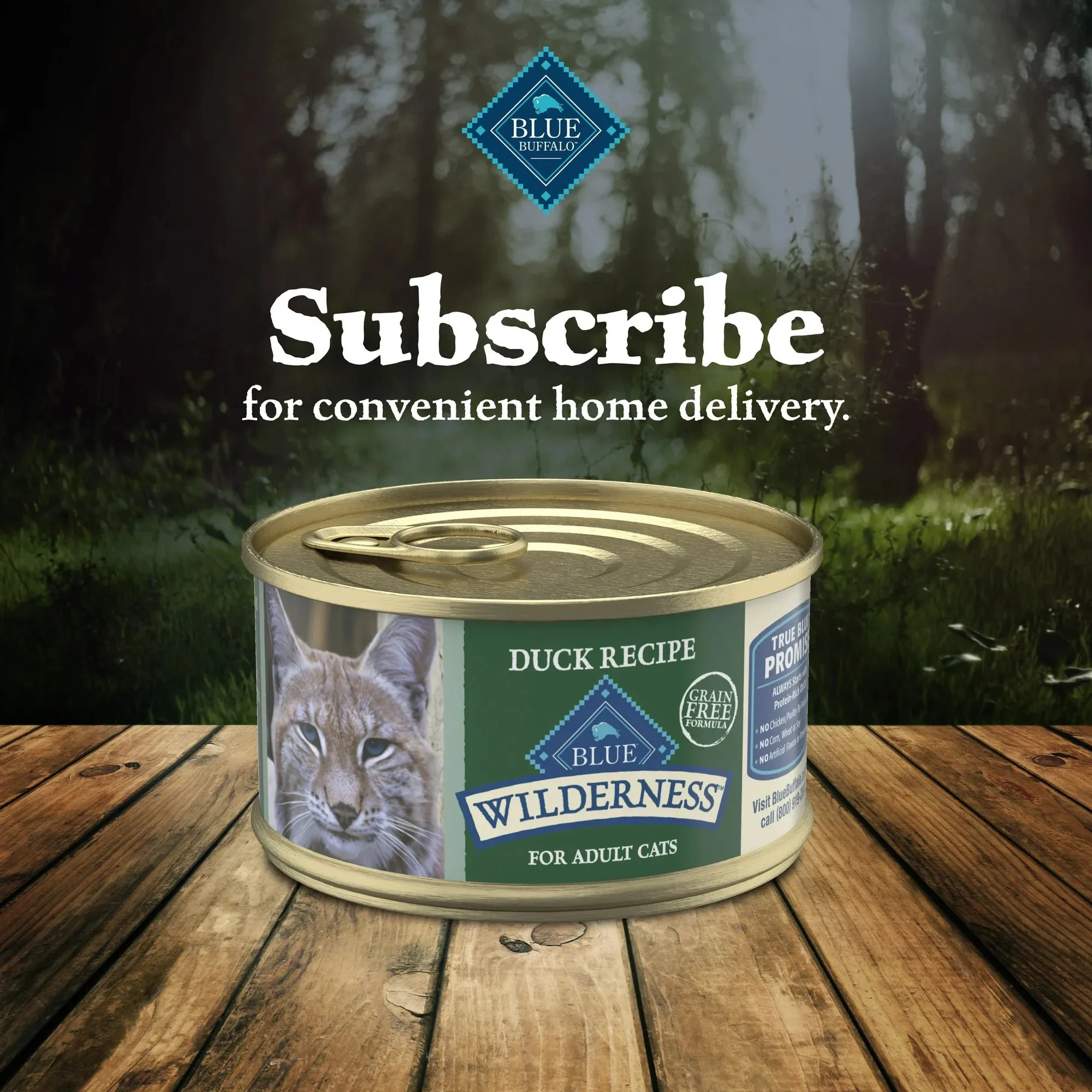 Blue Buffalo Wilderness High-Protein Adult Cat Wet Food, Duck, 3-oz. Can