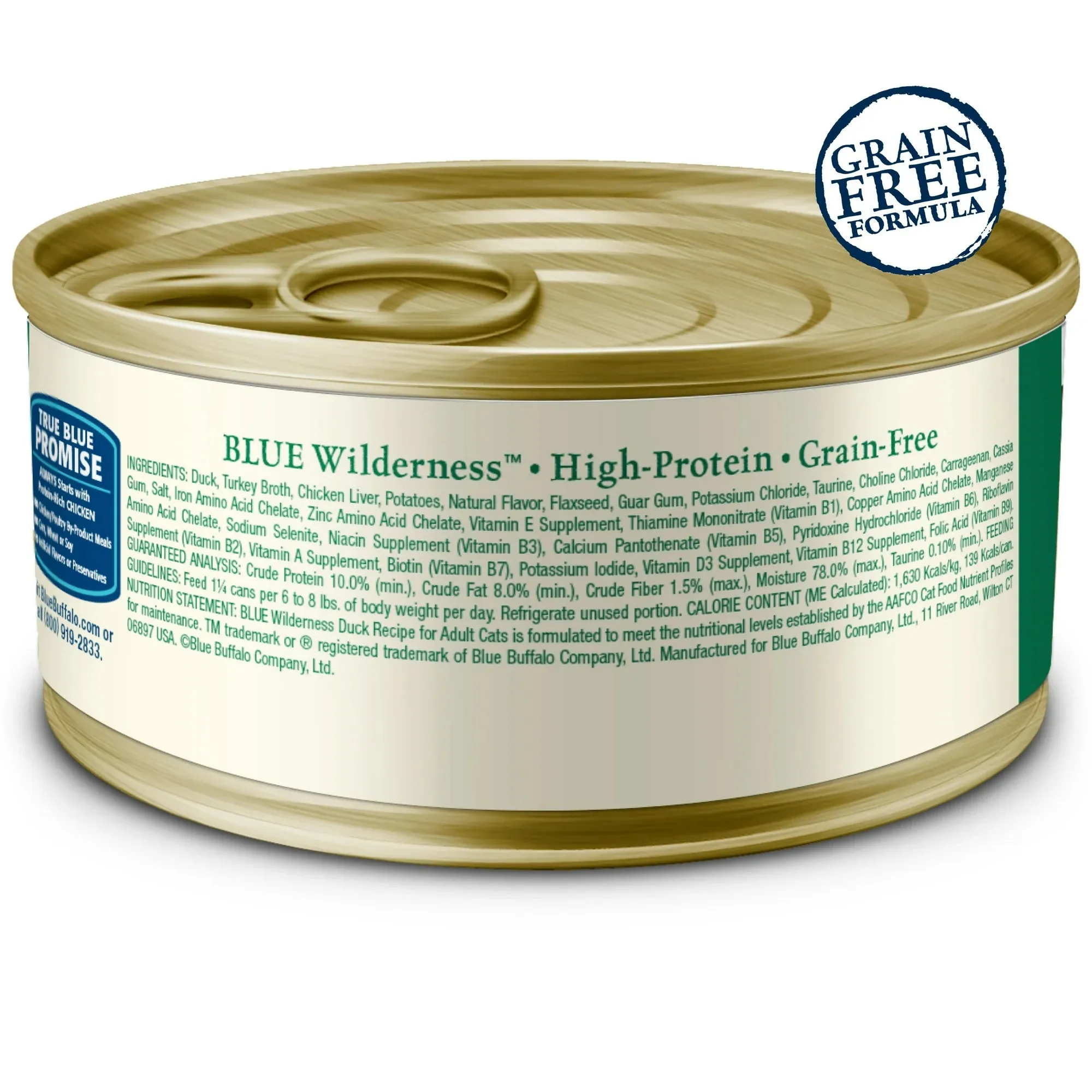 Blue Buffalo Wilderness High-Protein Adult Cat Wet Food, Duck, 3-oz. Can