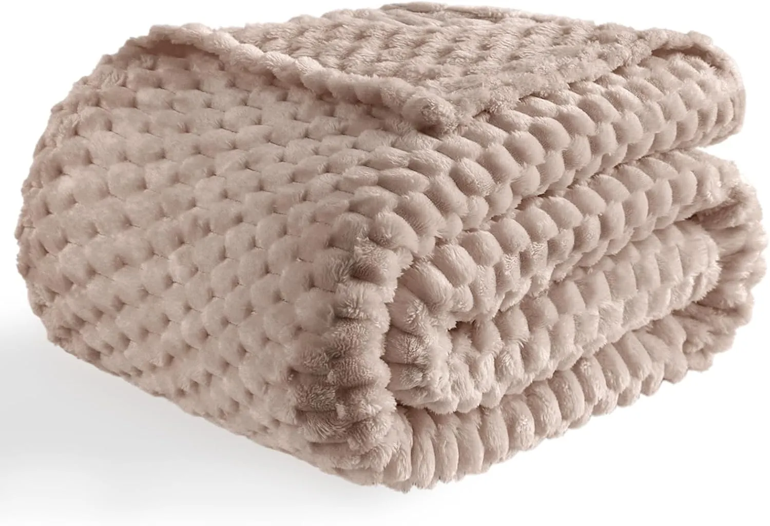 Bnuitland Light Brown Flannel Throw Blanket (50X40 inches), 300 GSM Fleece Cozy Warm Soft Lightweight Bed Sofa Blanket for Babys and Pets, Suitable for All Seasons