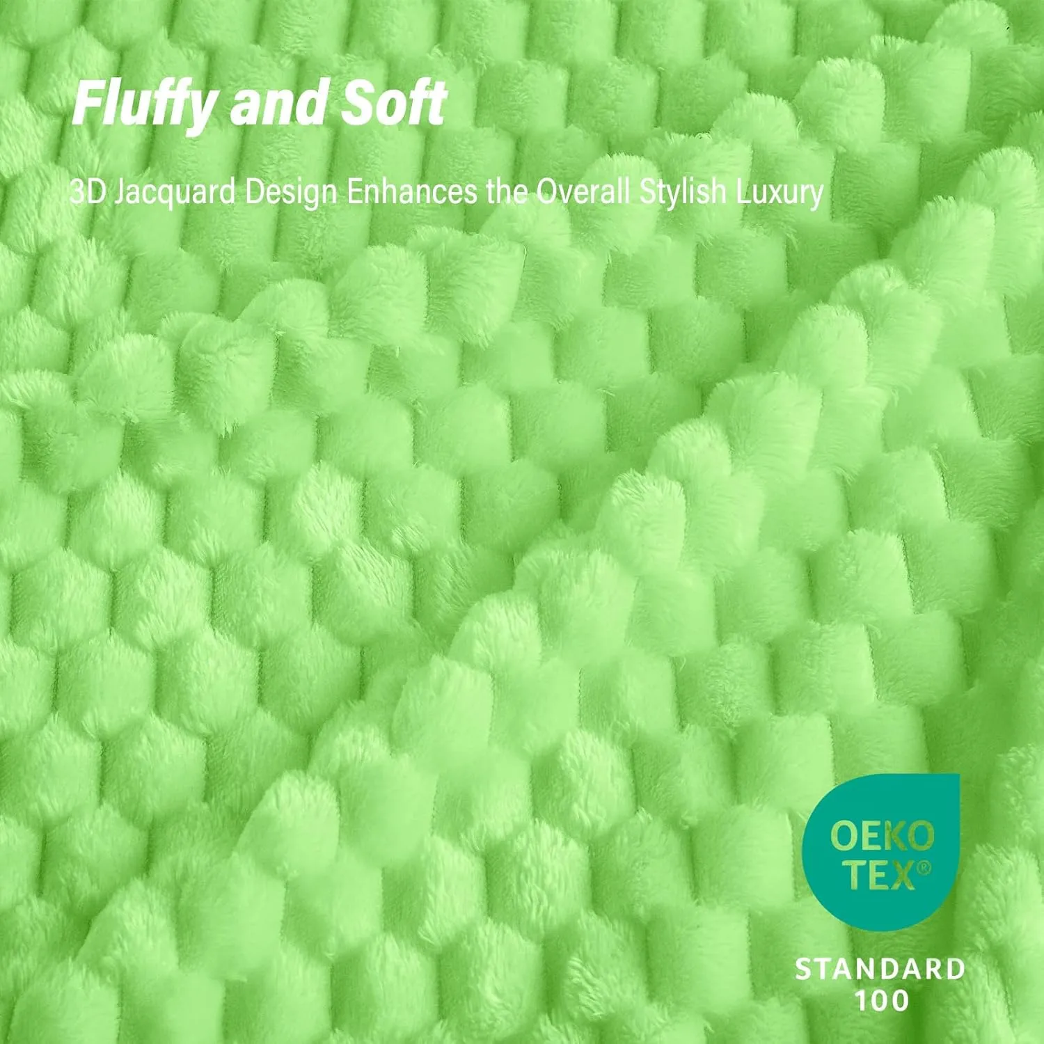 Bnuitland Light Green Flannel Throw Blanket (50X40 inches), 300 GSM Fleece Cozy Warm Soft Lightweight Bed Sofa Blanket for Babys and Pets, Suitable for All Seasons
