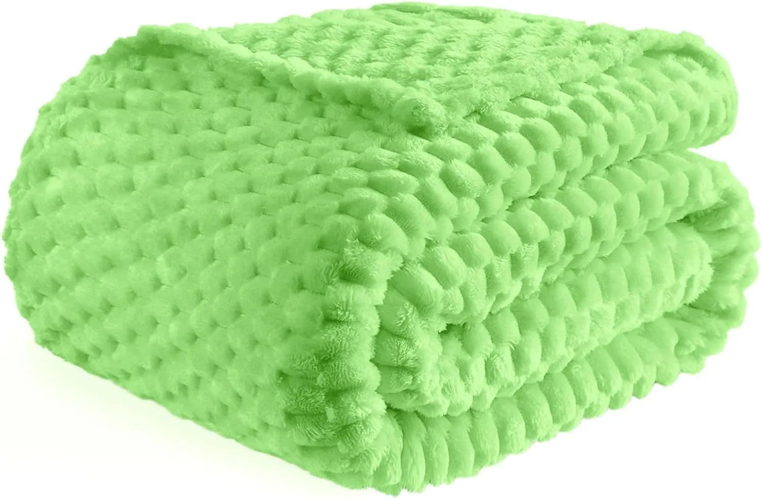 Bnuitland Light Green Flannel Throw Blanket (50X40 inches), 300 GSM Fleece Cozy Warm Soft Lightweight Bed Sofa Blanket for Babys and Pets, Suitable for All Seasons