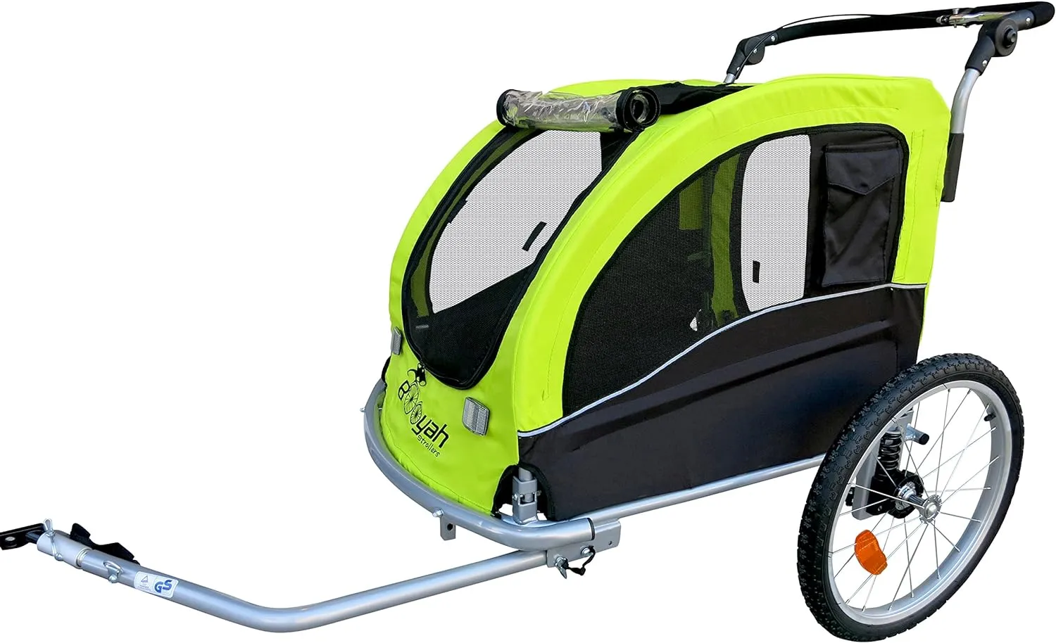 Booyah Large Pet Trailer Pet Bike Trailer & Jogger with Shocks - Blue