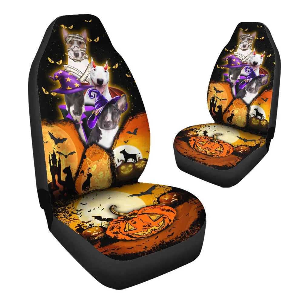 Bull Terrier Halloween Pumpkin Scary Car Seat Covers