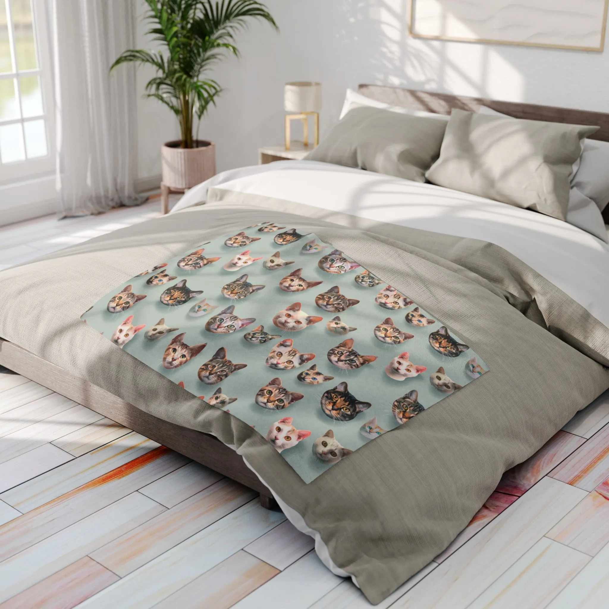 Cat Collage Arctic Fleece Blanket  -  USA