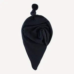 classic single layer blanket | black | organic cotton wide rib