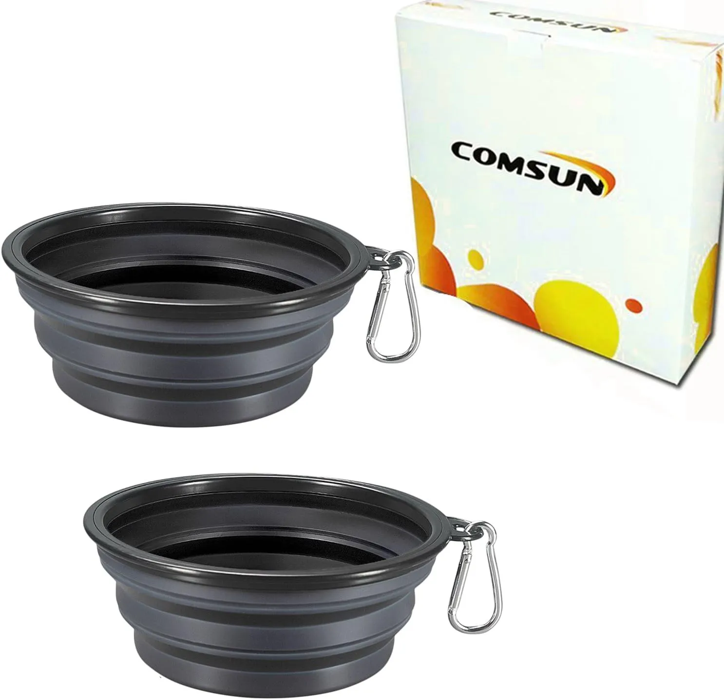 Collapsible Dog Bowls, 2-Pack Foldable Expandable Cup Dish for Pet Cat Hiking Food Water Feeding Dog Travel Bowl