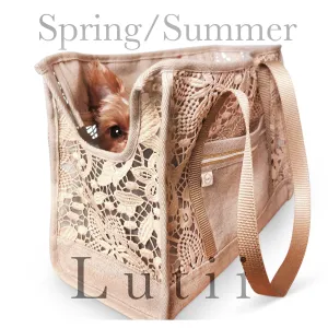 dog carrier, non-overheating, spring/summer lightweight lace pet tote "Summer Wheat"