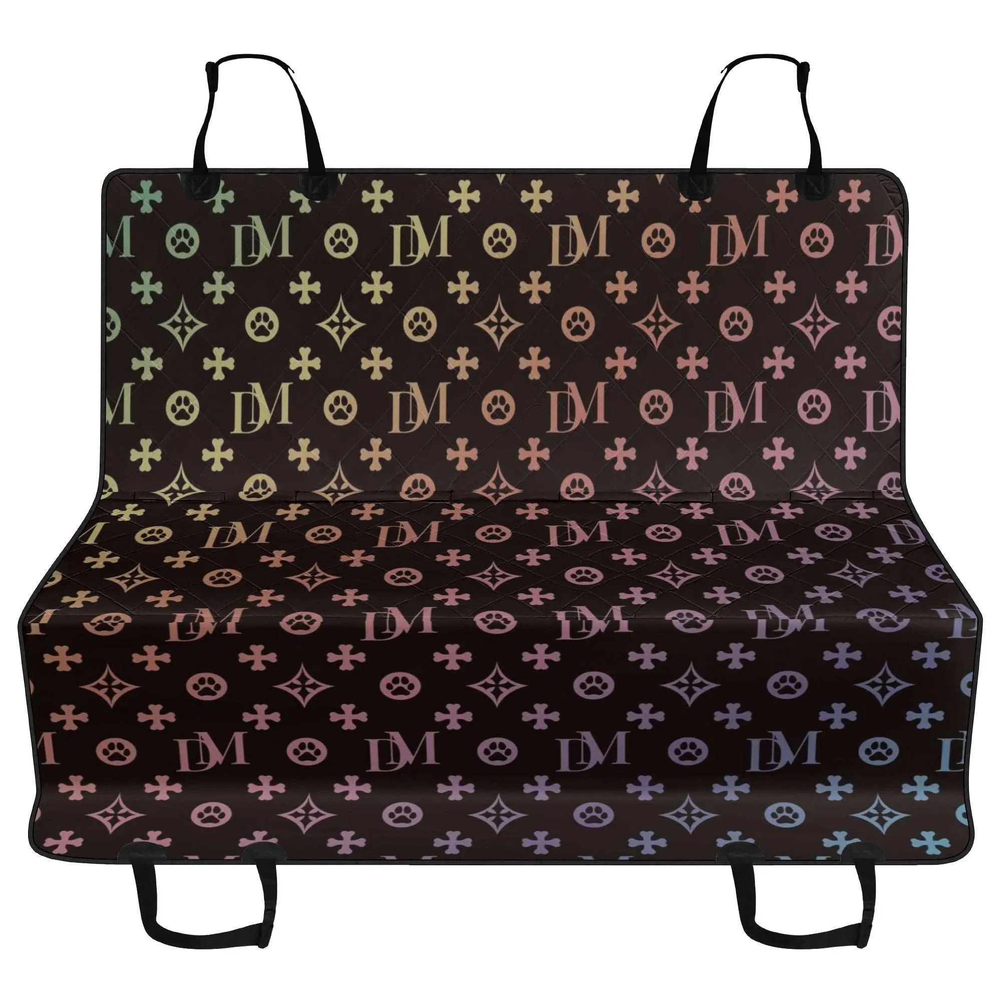Dog Mom Elegant "DM" Motif Hammock Dog Car Seat Cover