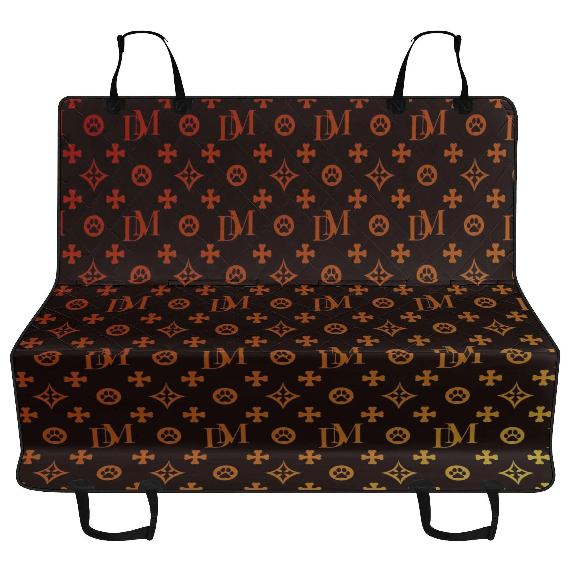 Dog Mom Elegant "DM" Motif Hammock Dog Car Seat Cover
