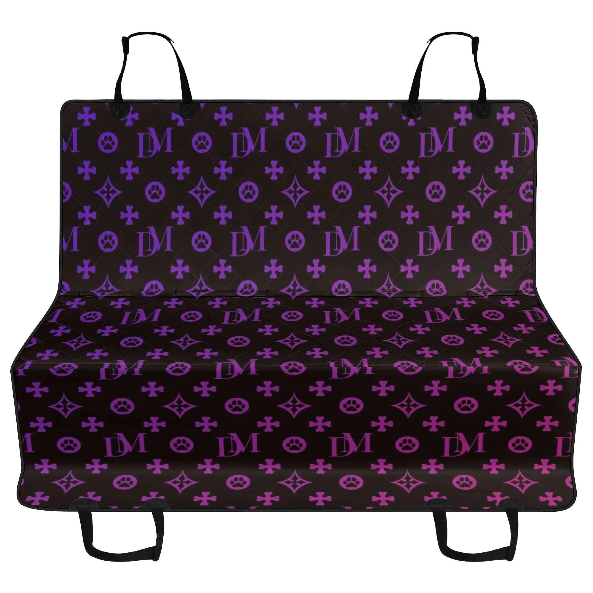 Dog Mom Elegant "DM" Motif Hammock Dog Car Seat Cover