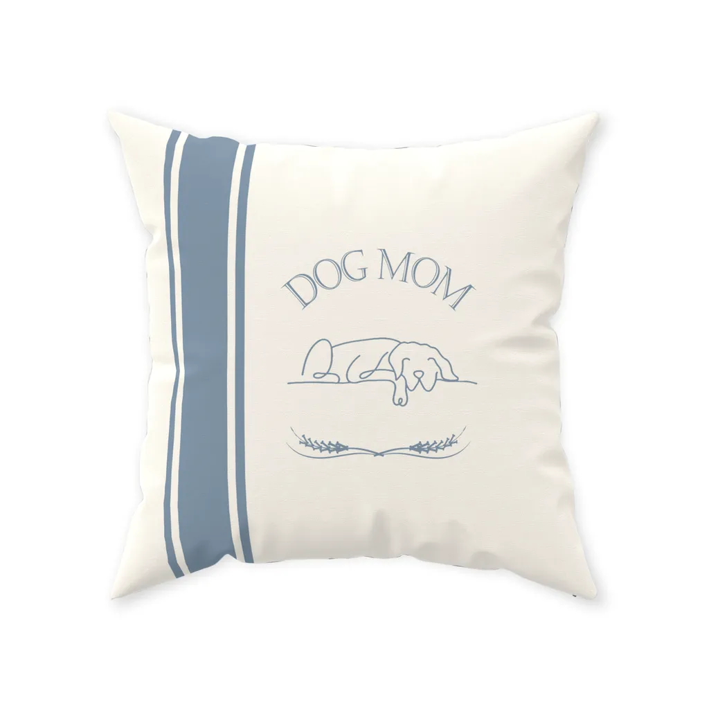Dog Mom Signature Farmhouse Stripe Design Floor Pillow