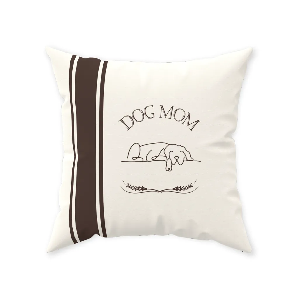 Dog Mom Signature Farmhouse Stripe Design Floor Pillow