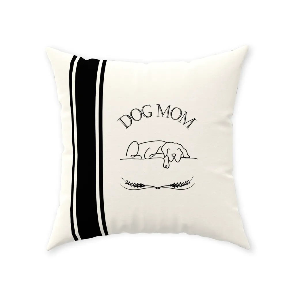 Dog Mom Signature Farmhouse Stripe Design Floor Pillow