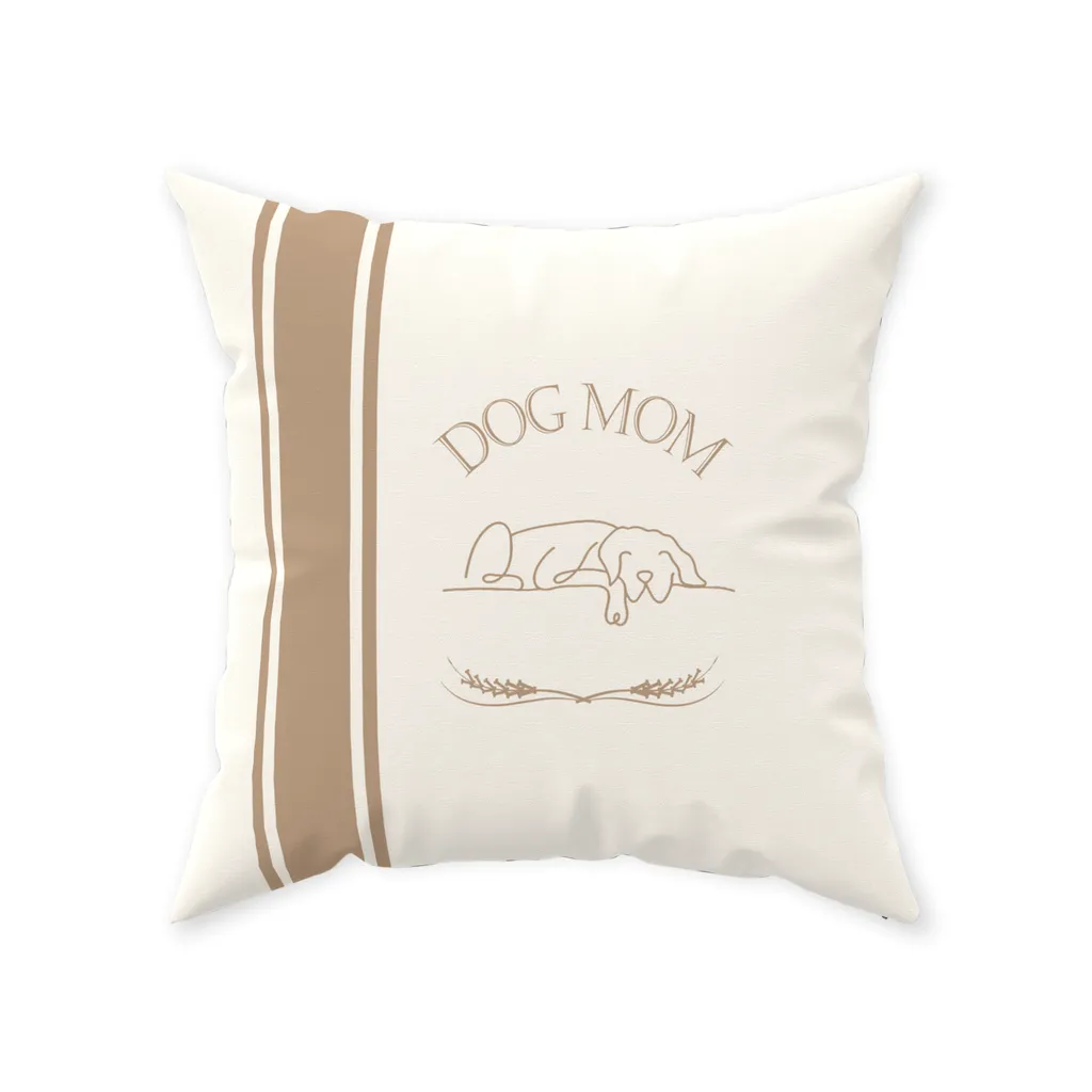 Dog Mom Signature Farmhouse Stripe Design Floor Pillow