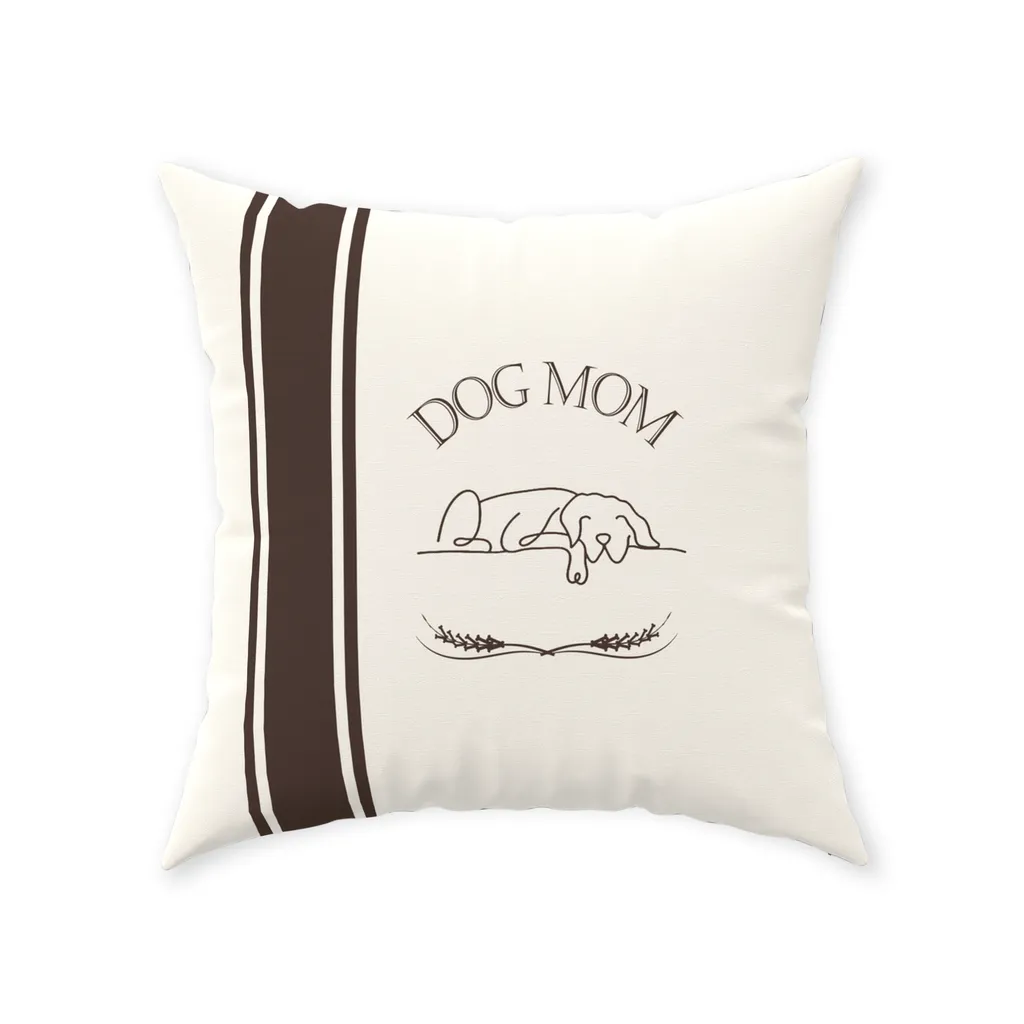 Dog Mom Signature Farmhouse Stripe Design Floor Pillow