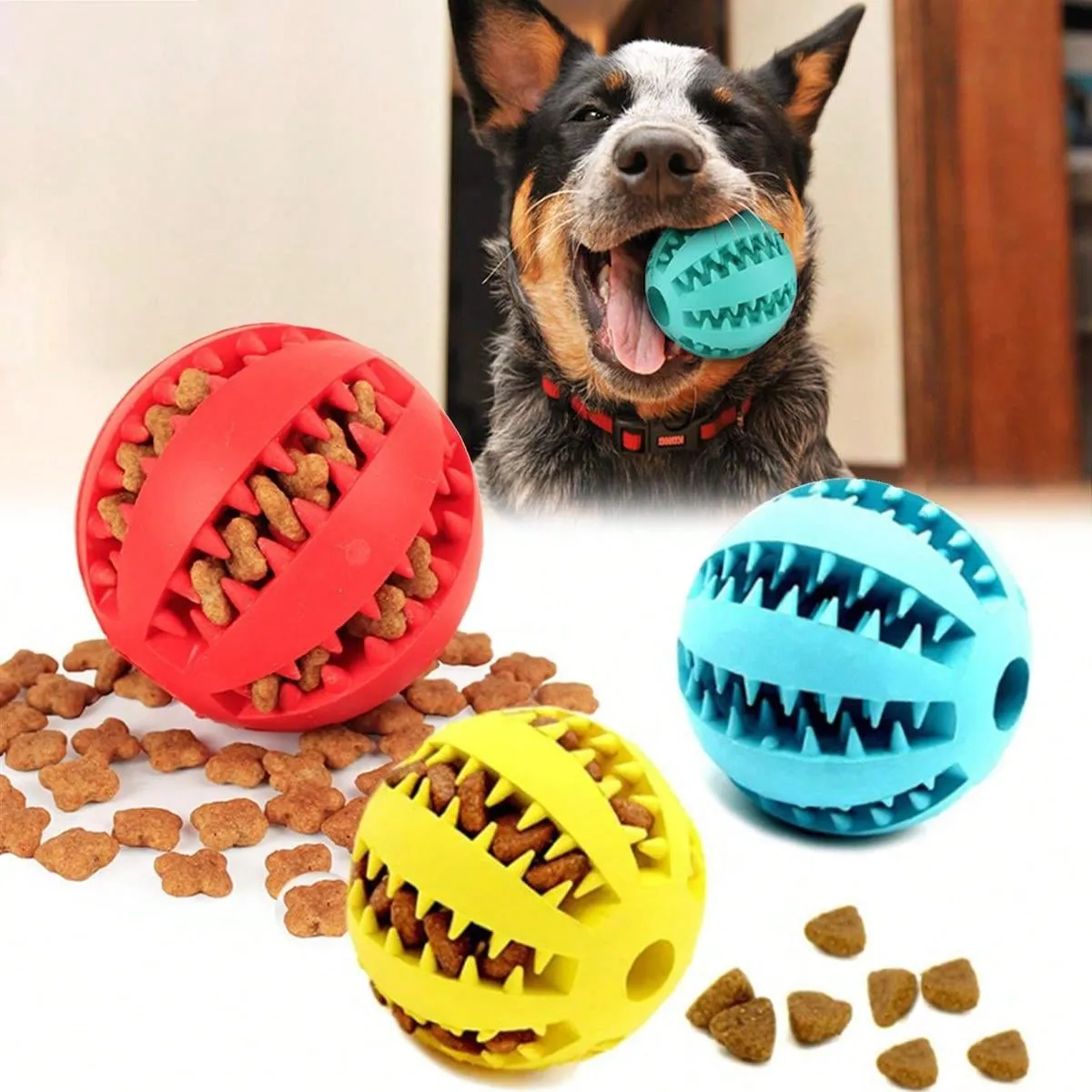 Dog Toy Ball, Nontoxic Bite Resistant Toy Ball for Pet Dogs Puppy Cat