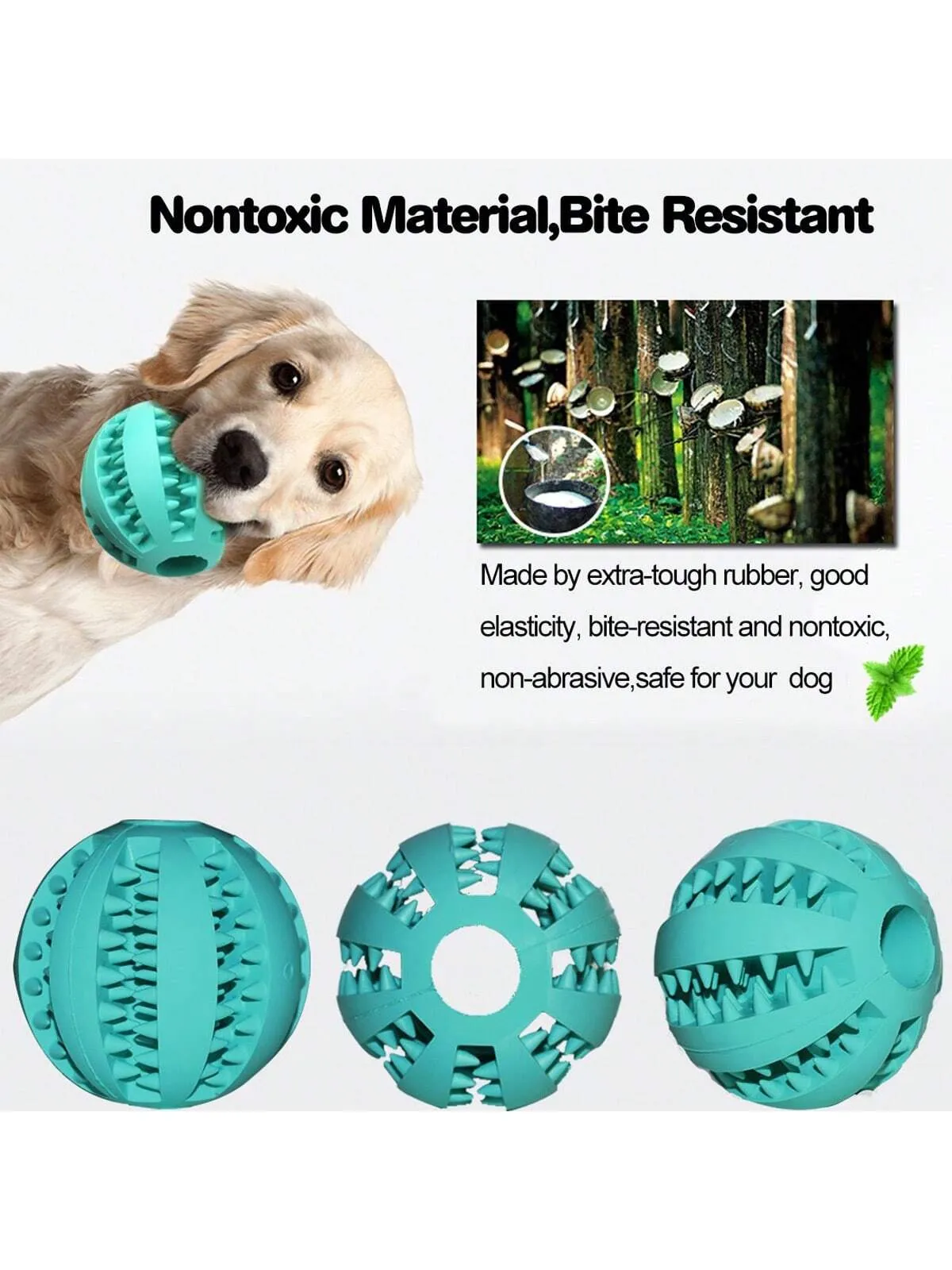 Dog Toy Ball, Nontoxic Bite Resistant Toy Ball for Pet Dogs Puppy Cat