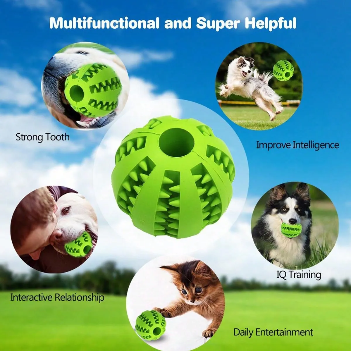 Dog Toy Ball, Nontoxic Bite Resistant Toy Ball for Pet Dogs Puppy Cat