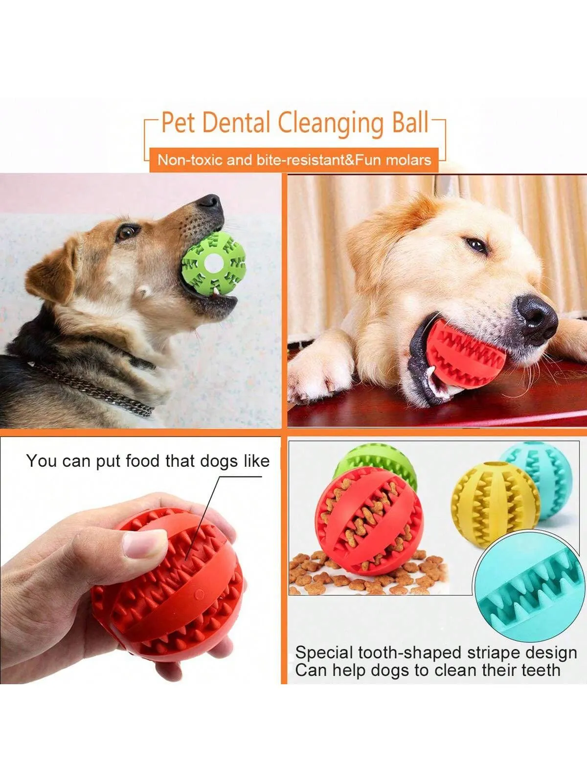 Dog Toy Ball, Nontoxic Bite Resistant Toy Ball for Pet Dogs Puppy Cat