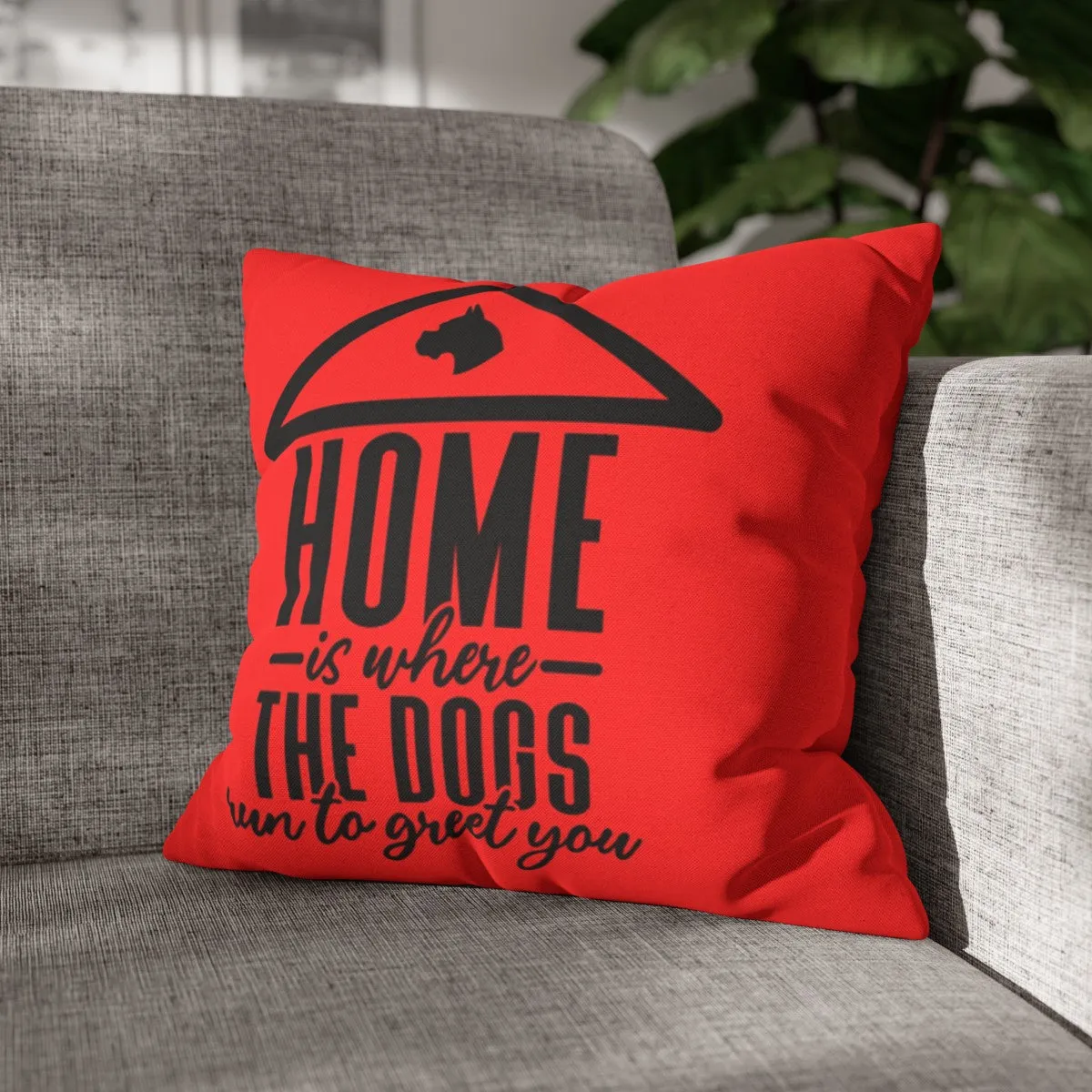 Dogs run to greet you | Square Pillowcase