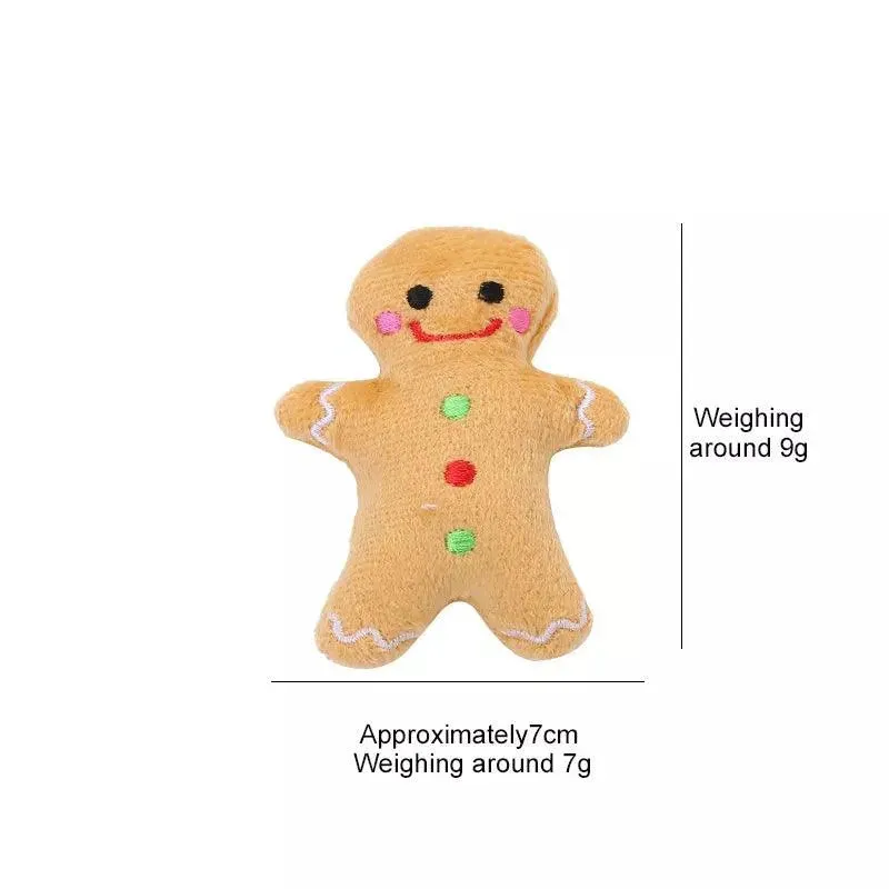 Festive Plush Catnip Toys, Santa, Elk, Gingerbread Man