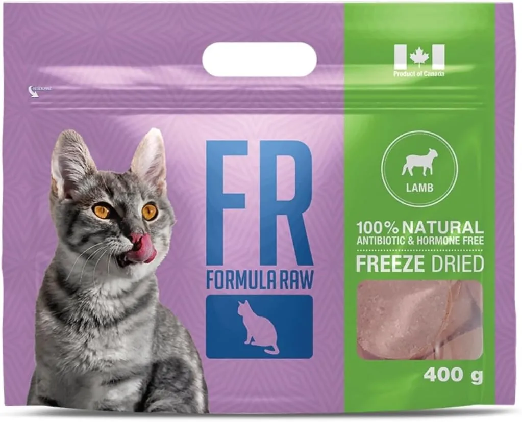 Freeze-Dried Raw Cat Food - Lamb Formula, High Protein, Grain-Free, Whole Ingredients, No Additives - Supports Healthy Digestion, Coat, and Joints