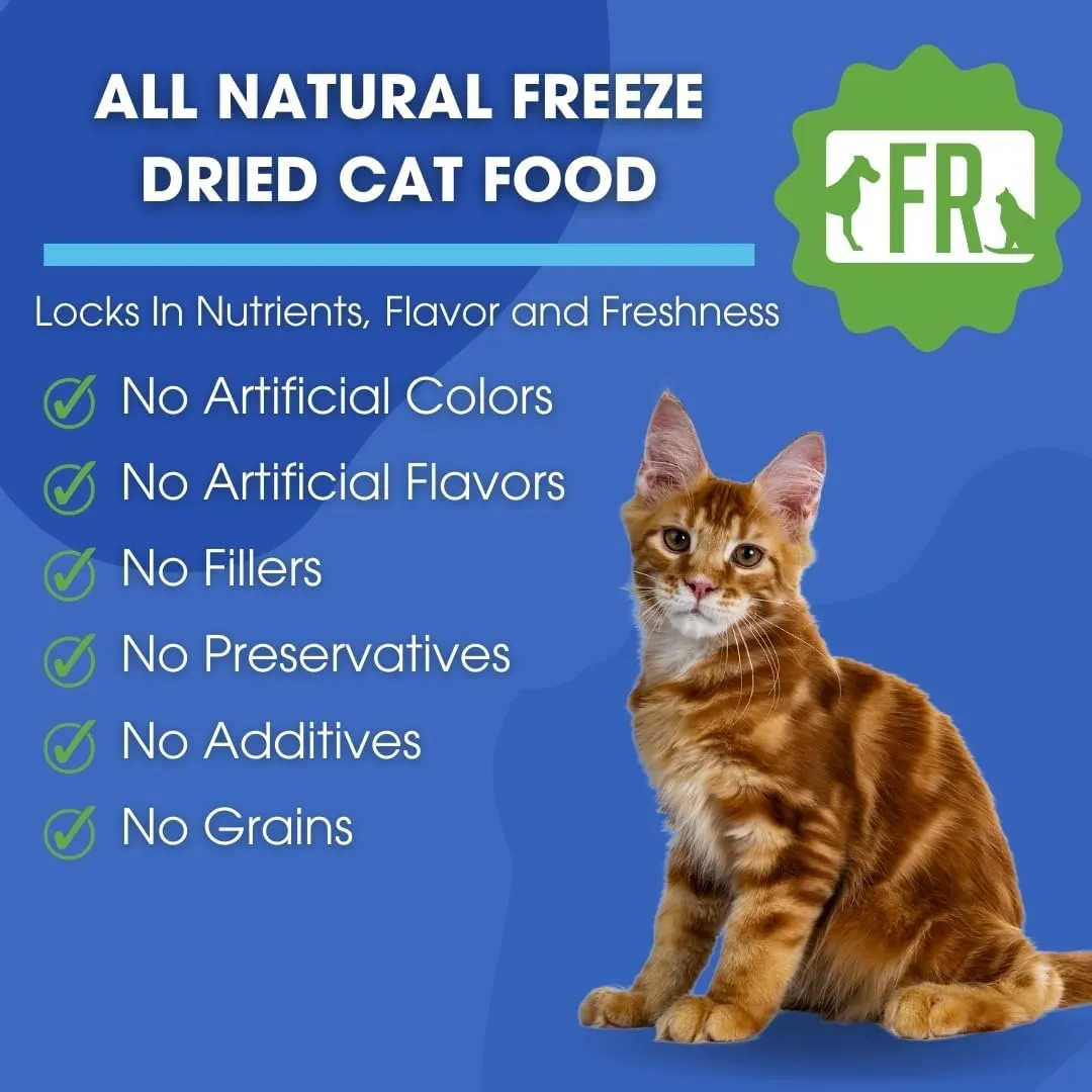 Freeze-Dried Raw Cat Food - Lamb Formula, High Protein, Grain-Free, Whole Ingredients, No Additives - Supports Healthy Digestion, Coat, and Joints