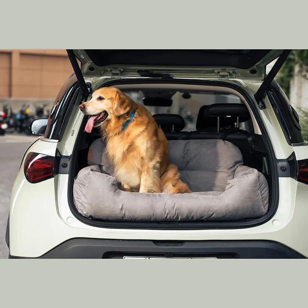 Large Dog Carrier: Travel Dog Car Seat Cover Suede- Folding Hammock Pet Carrier Bag for Cats and Dogs - Transportin Perro Autostoel
