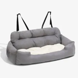 Large Dog Carrier: Travel Dog Car Seat Cover Suede- Folding Hammock Pet Carrier Bag for Cats and Dogs - Transportin Perro Autostoel