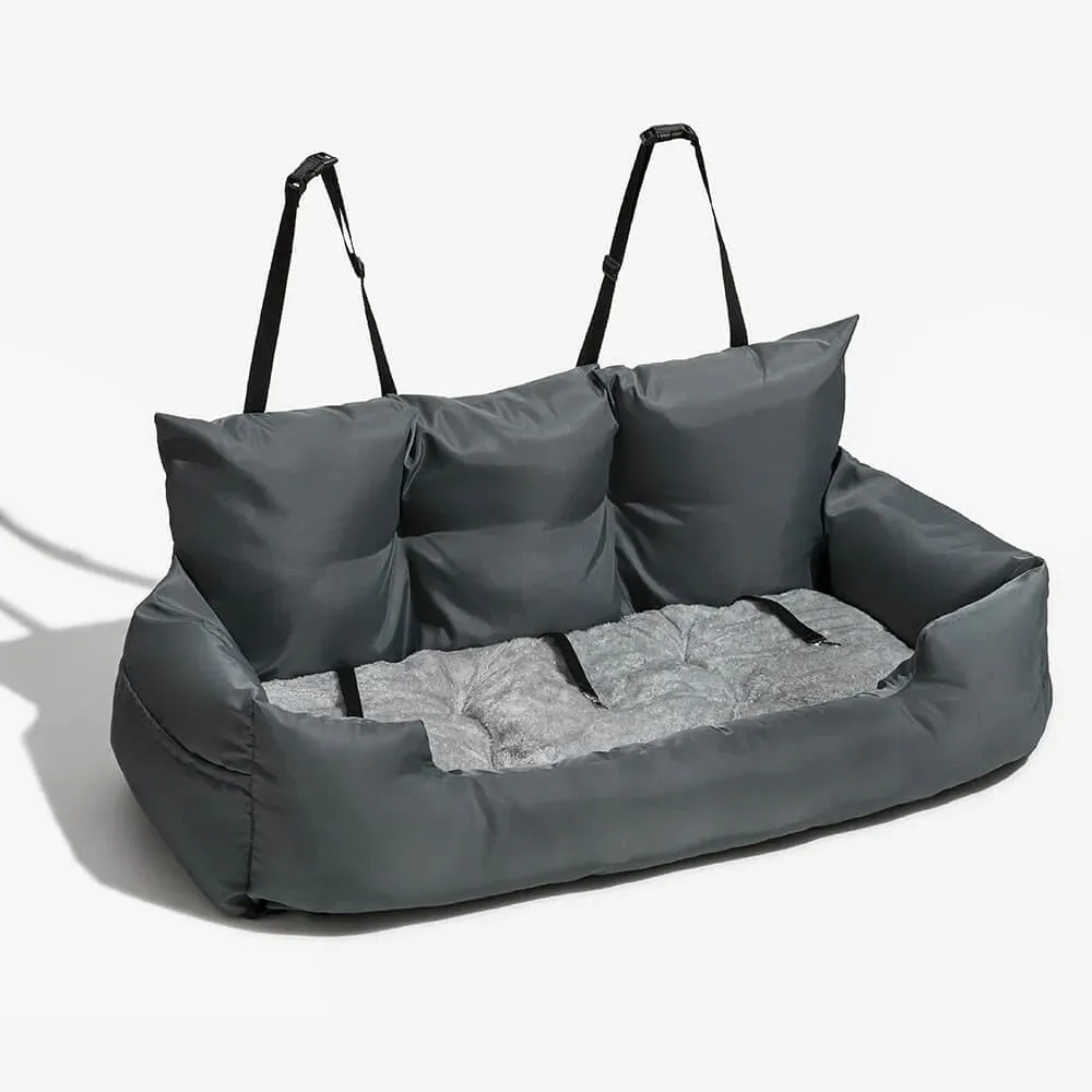 Large Dog Carrier: Travel Dog Car Seat Cover Suede- Folding Hammock Pet Carrier Bag for Cats and Dogs - Transportin Perro Autostoel