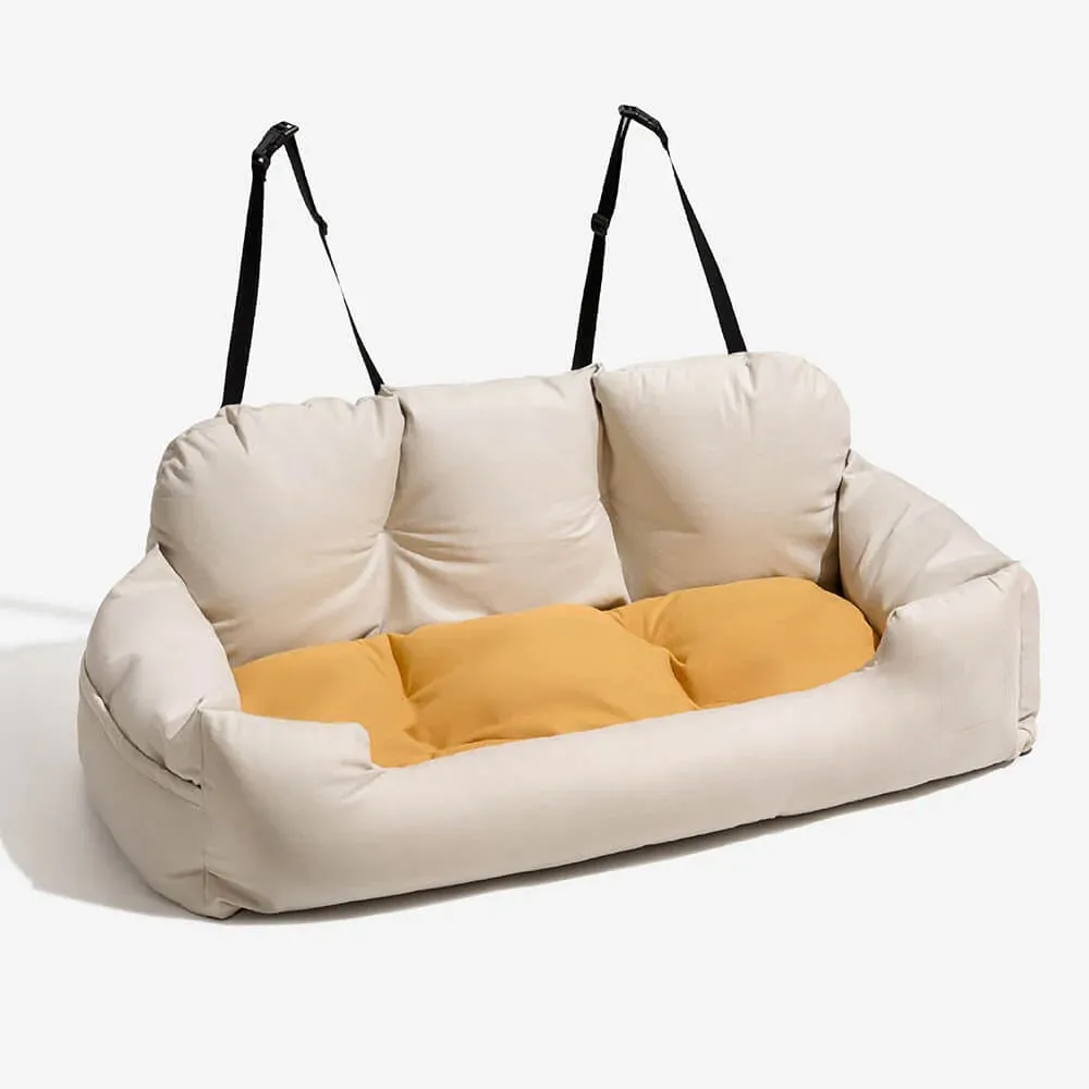 Large Dog Carrier: Travel Dog Car Seat Cover Suede- Folding Hammock Pet Carrier Bag for Cats and Dogs - Transportin Perro Autostoel