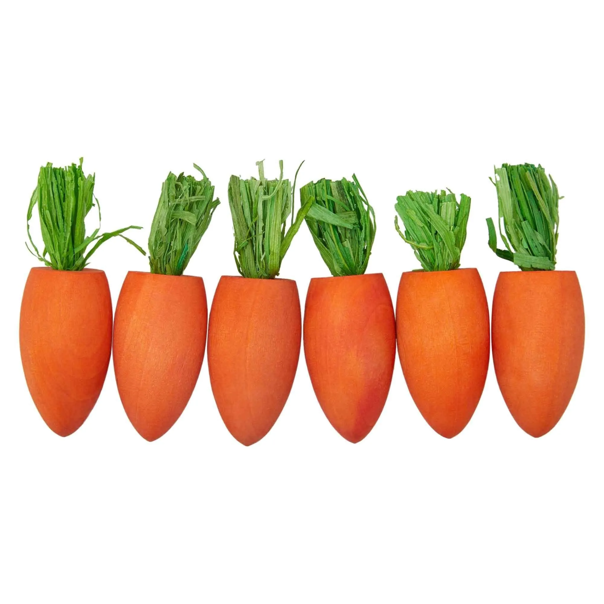 Lexi & Me Small Animal Wooden Chew Toy Carrot Patch 6 Pack