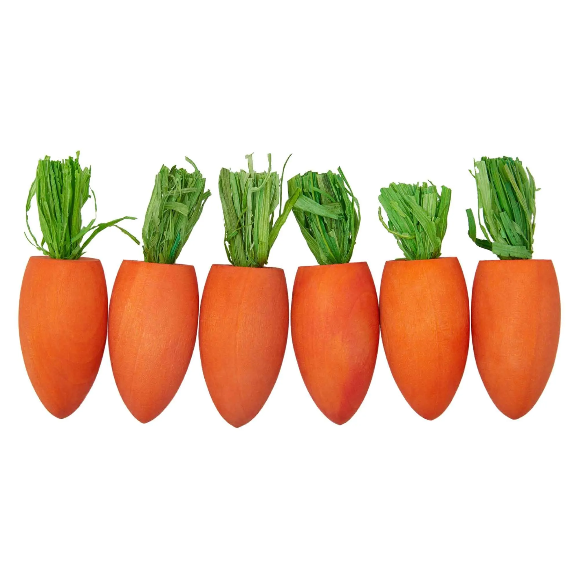 Lexi & Me Small Animal Wooden Chew Toy Carrot Patch 6 Pack