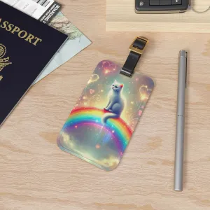 Luggage Tag - Rainbows and Hearts - Cat Lover - Travel Gift