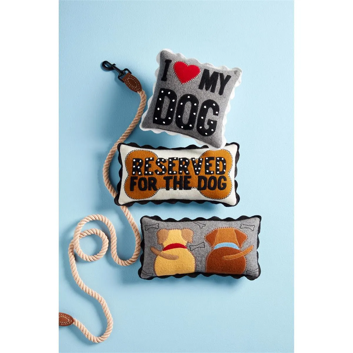 Mud Pie Mini Felted Love Dog Pillow