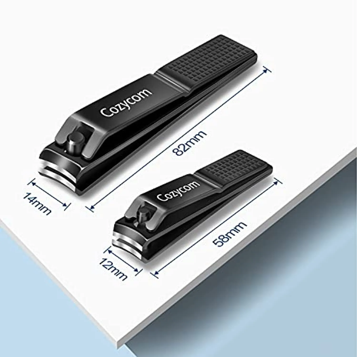 Nail Clippers Set Toenail Clippers Cutters - CozyCom 2 Pack Professional Fingernail Clipper and Toenail Clipper for Adult Men and Women Stainless Steel for Thick Nails with Visibly Tin Case