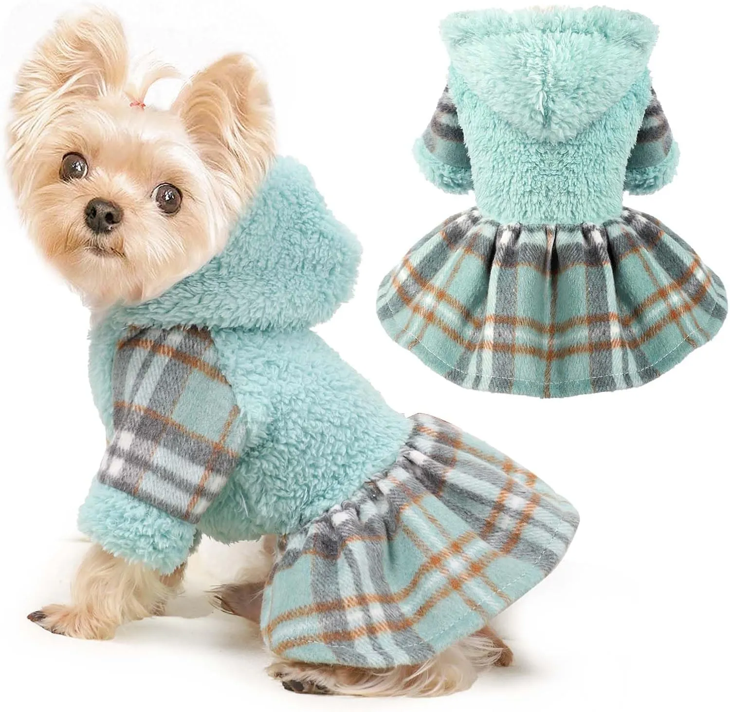 Pet Hoodie & Sweater for Small Dogs - Cold Weather Dog Coats & Sweatshirts (XX-Small, Green)