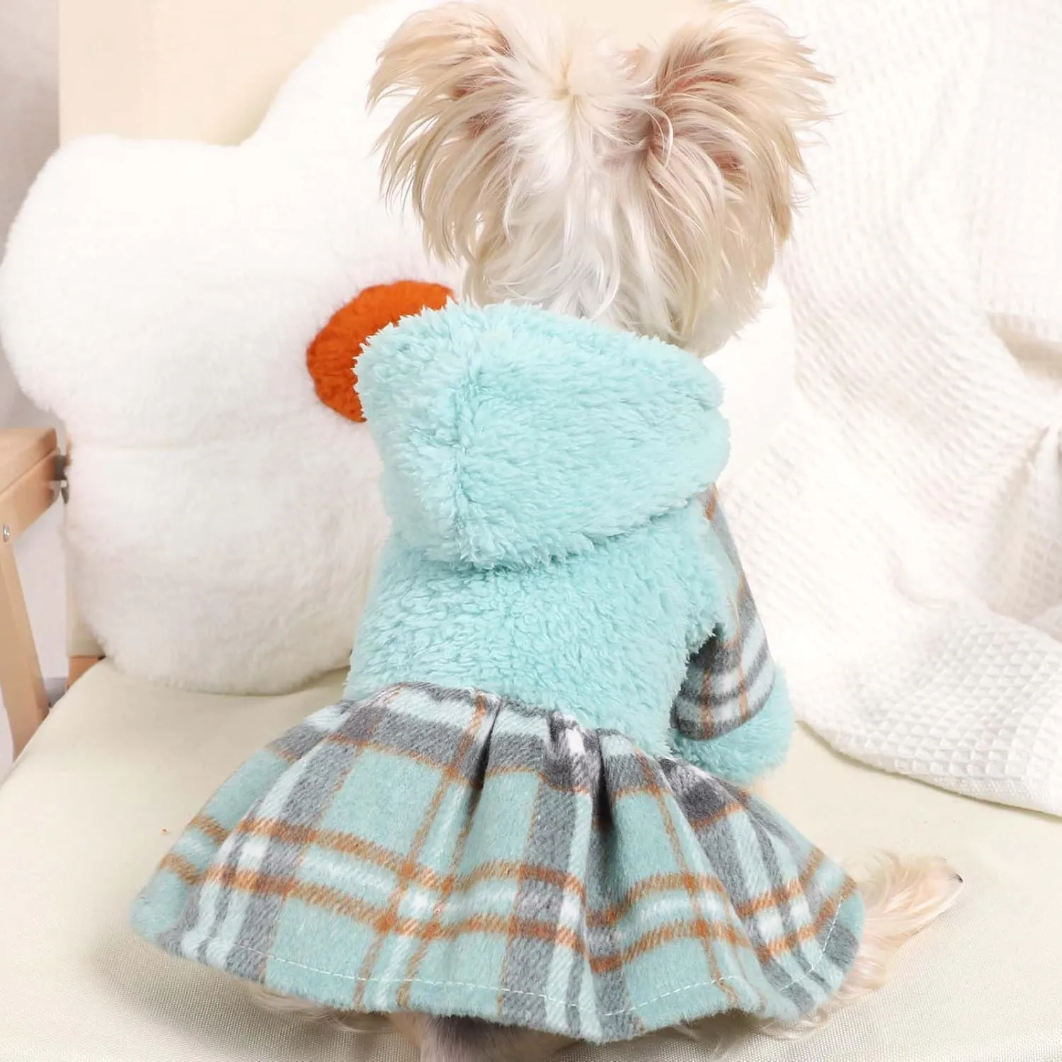 Pet Hoodie & Sweater for Small Dogs - Cold Weather Dog Coats & Sweatshirts (XX-Small, Green)