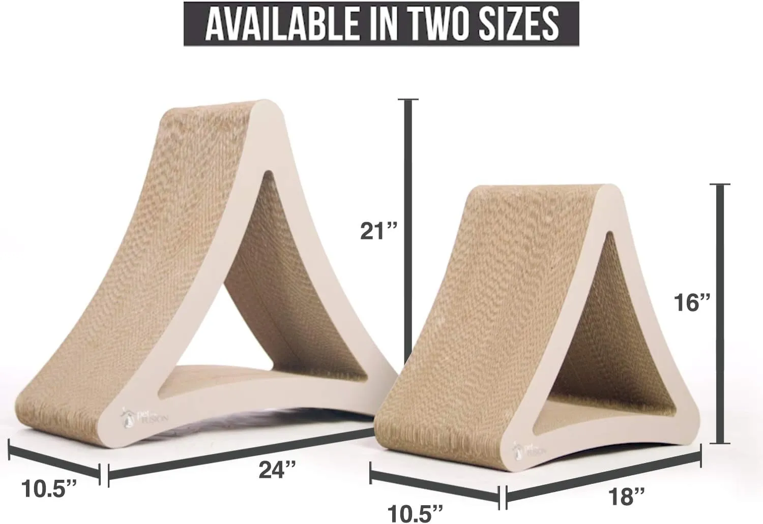 PetFusion 3-Sided Vertical Cat Scratching Post | Available in 18 & 24 | Multiple Angle Cat Scratching Pad; 6 Usable Sides. Scratch; Play; & Perch | 100% Recyclable Cardboard Lounge