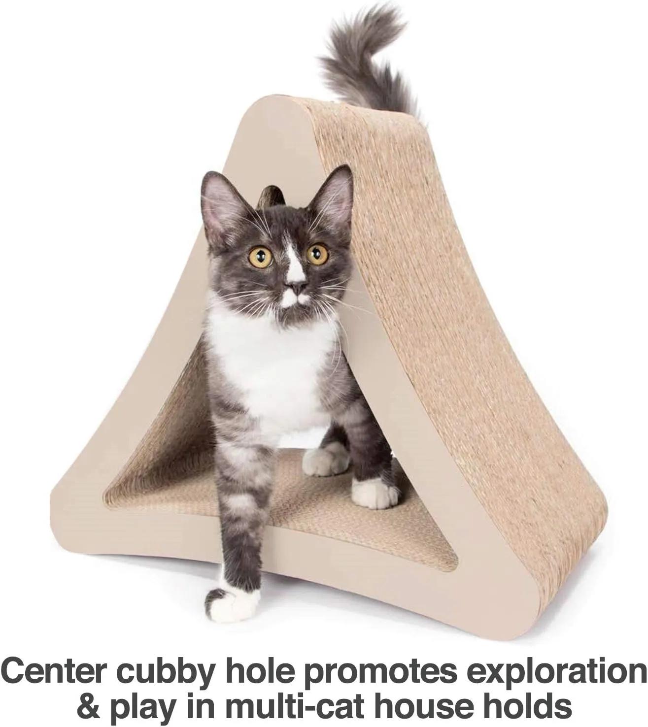 PetFusion 3-Sided Vertical Cat Scratching Post | Available in 18 & 24 | Multiple Angle Cat Scratching Pad; 6 Usable Sides. Scratch; Play; & Perch | 100% Recyclable Cardboard Lounge