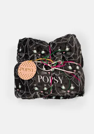 Pop-under Cat Faces Print Plush Blanket