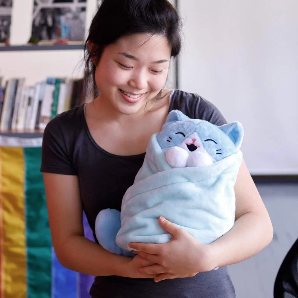 Purritos XL 12 Inch Cat In Blanket Plush - Tuna
