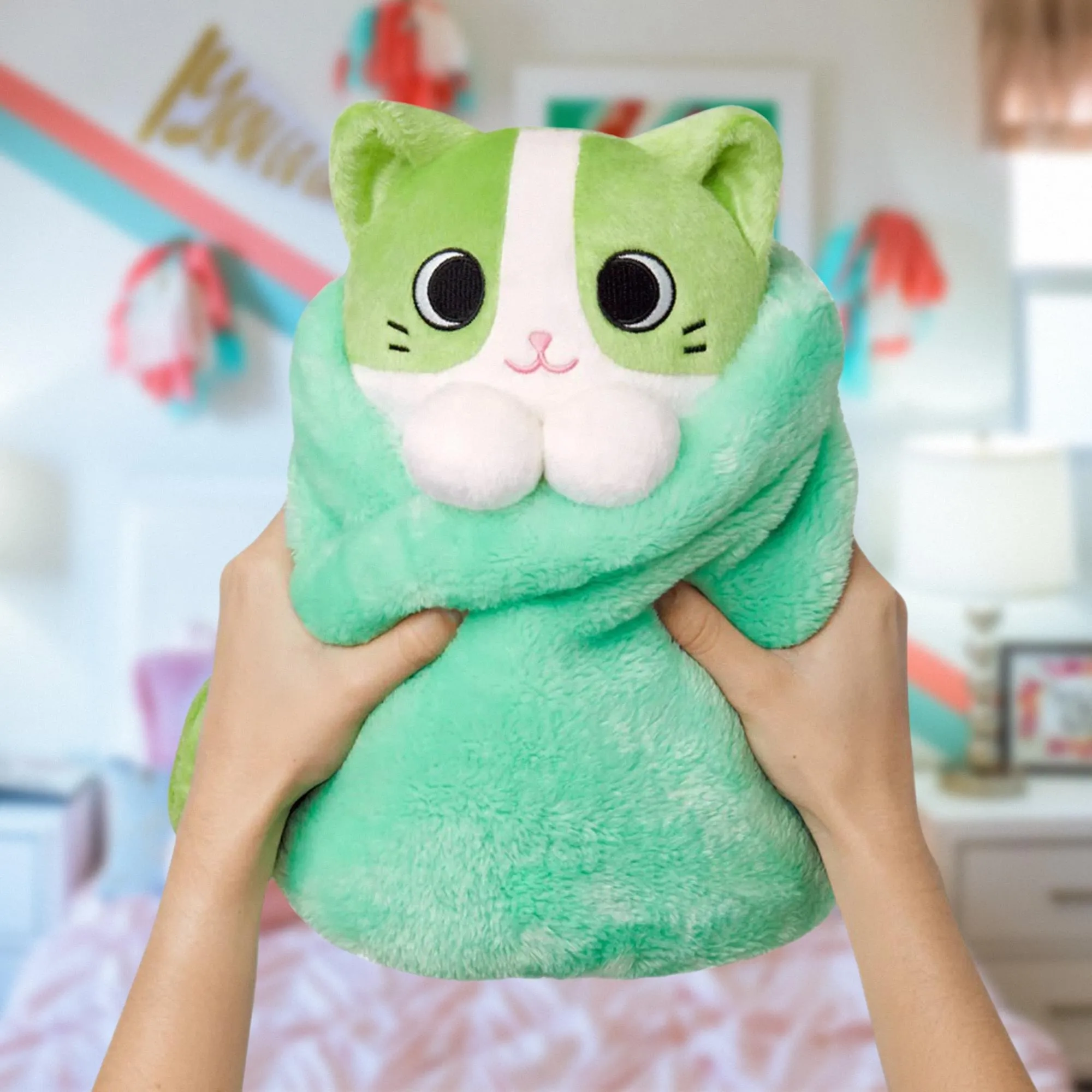 Purritos XL 12 Inch Plush Cat In Blanket | Matcha