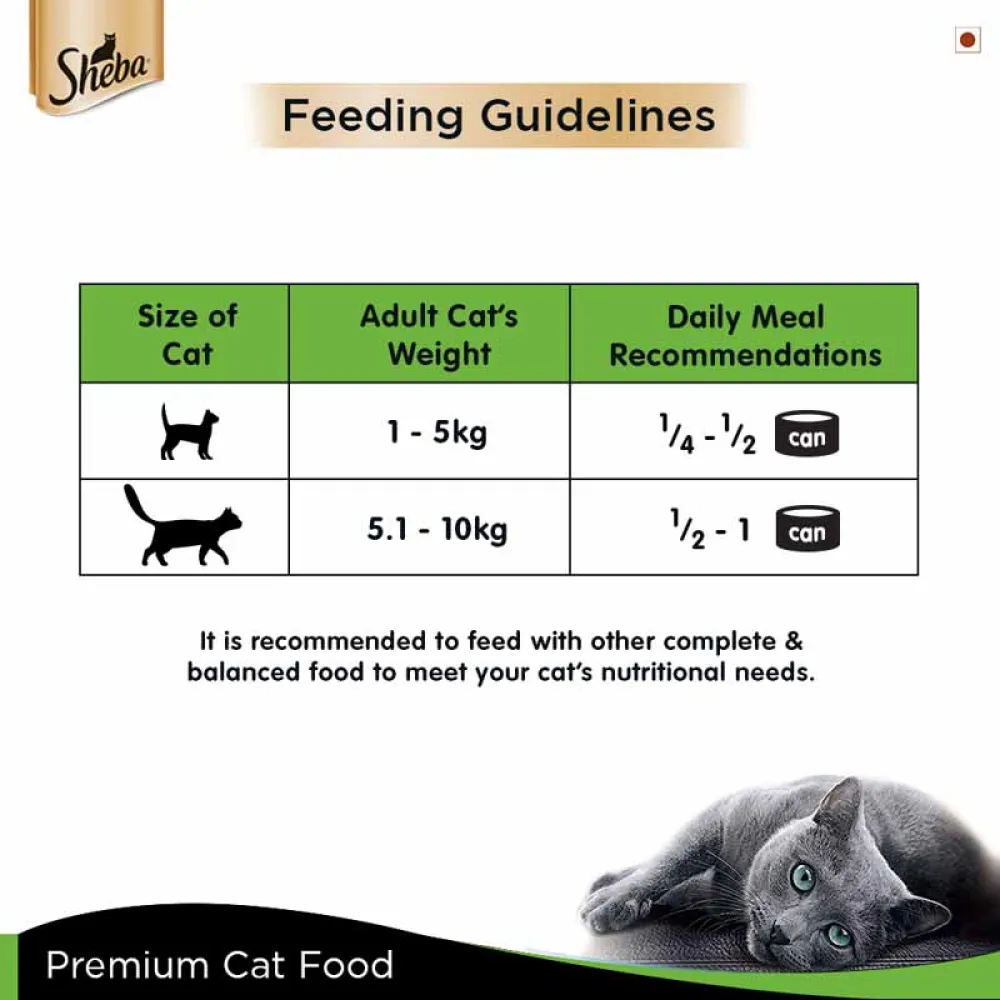 Sheba Complete Nutrition Tuna White Meat & Snapper In Gravy Cat Wet Food and Salmon Flavour Irresistible Cat Dry Food Combo