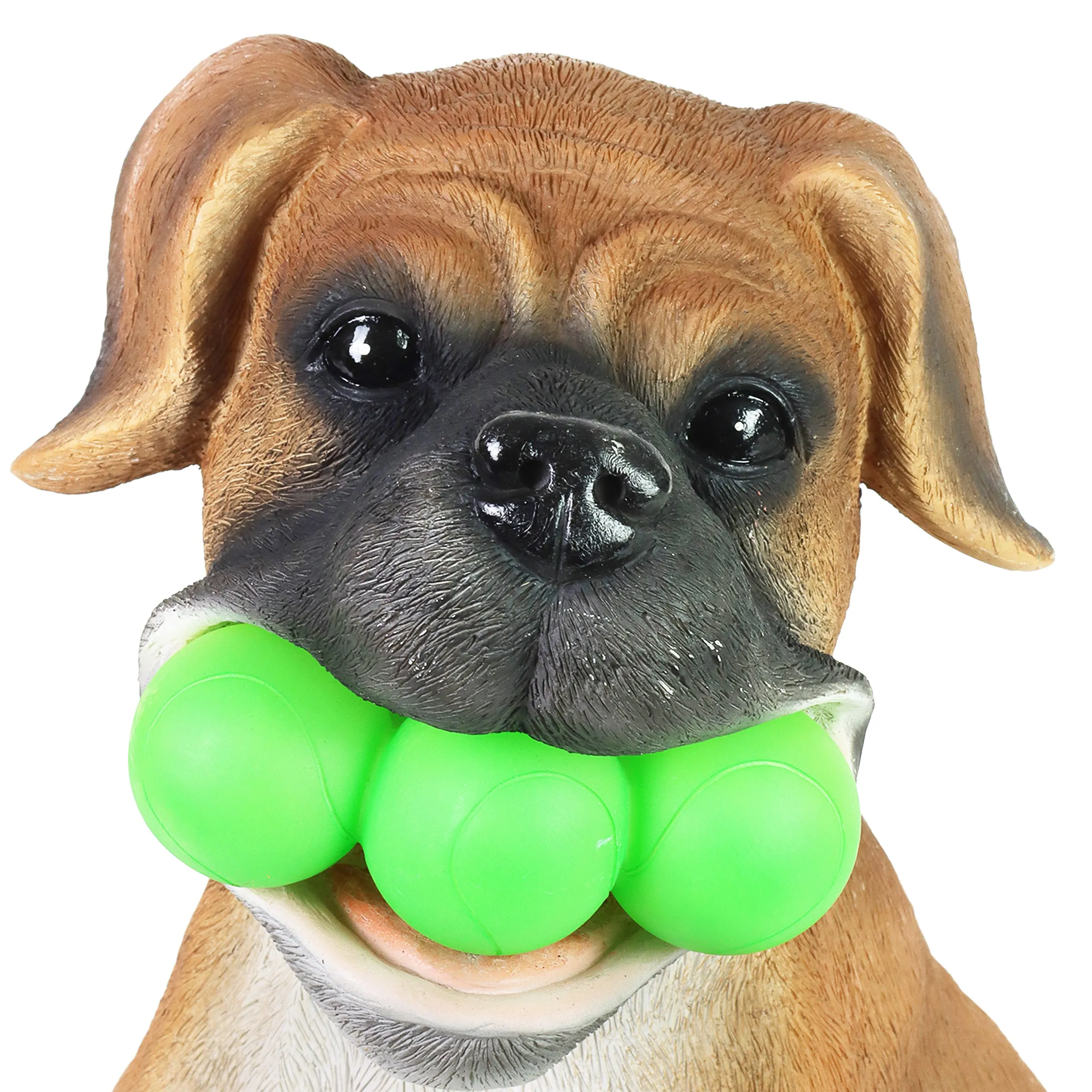 Solar Dog with LED Tennis Balls Garden Statuary, 14 Inch tall